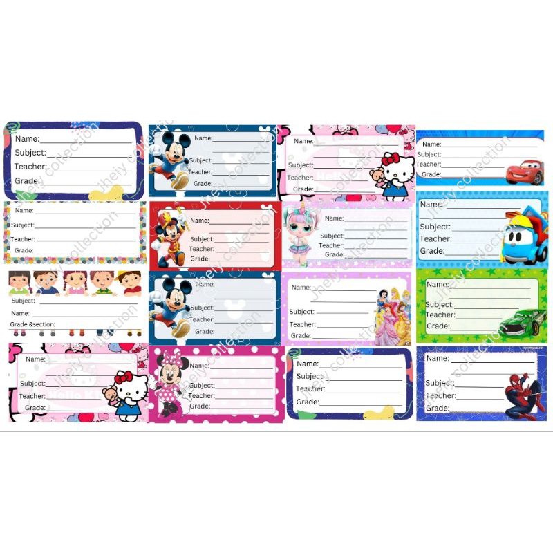 12pcs notebook sticker label name subject sticker notebook for labeling ...