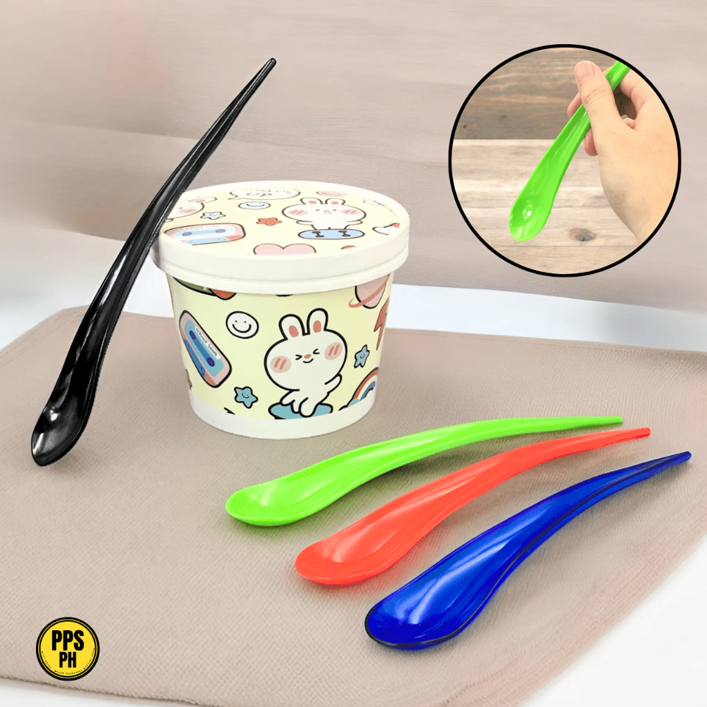 100Pcs/Pack Disposable Dessert Spoon Drop for Ice Cream Milkshake Cake ...