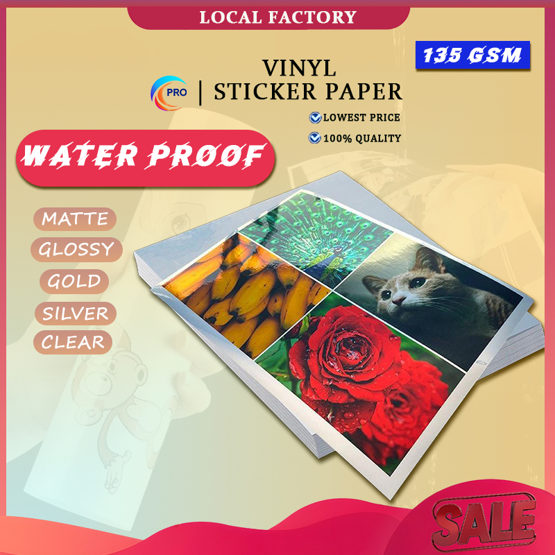 Waterproof Vinyl Sticker Paper for Inkjet Printers - 20/50 pcs (Matte ...