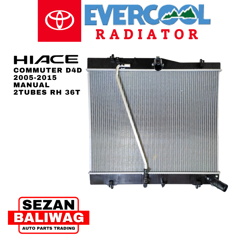 EVERCOOL RADIATOR ASSEMBLY 36T 2TUBES (RIGHT) TOYOTA HIACE D4D COMMUTER ...