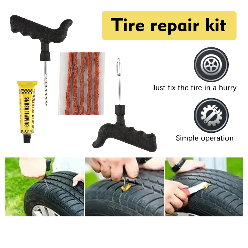 Car Tire Repair Tool Tubeless Emergency Tyre Repair Kit for Car and ...
