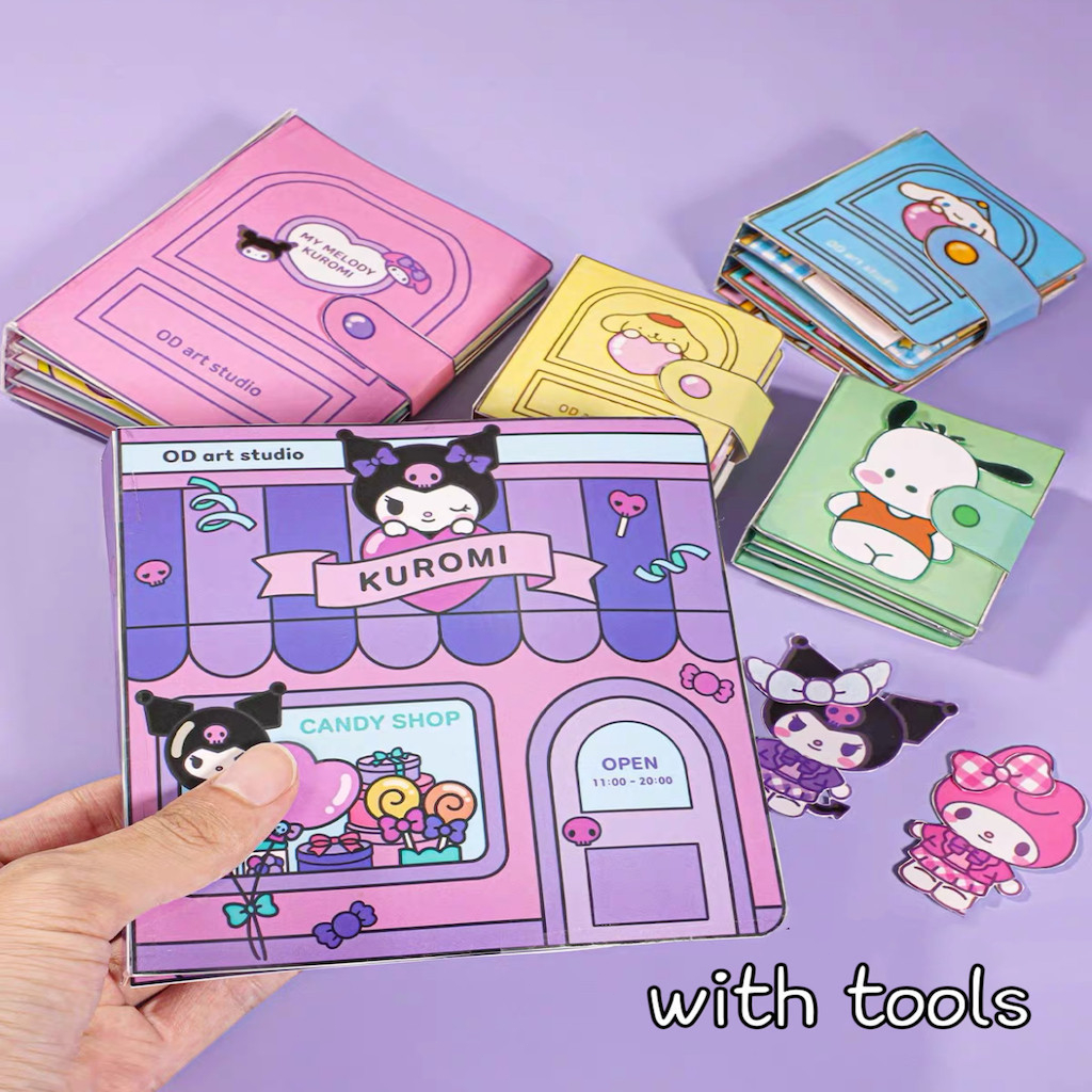 Girls Diy Quiet Book Toys Kids Sanrio Diy Educational Puzzle Sticker