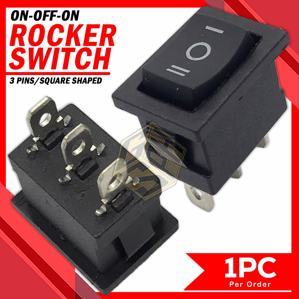 Rocker Switch ON-OFF-ON 3 Pins Square Shaped Heavy Duty | Shopee ...
