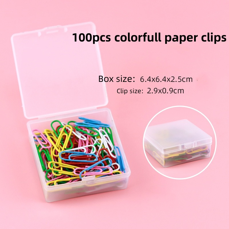 100pcs Paper clip bookmark color binding pin Colorful paper clips ...