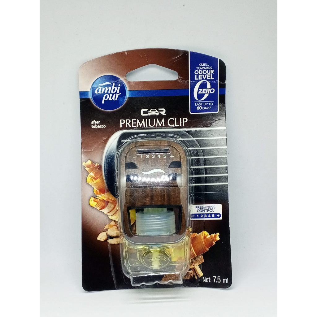 Ambi Pur Car Vent Air Freshener Premium Clip Aqua and After Tobacco 7.5ml
