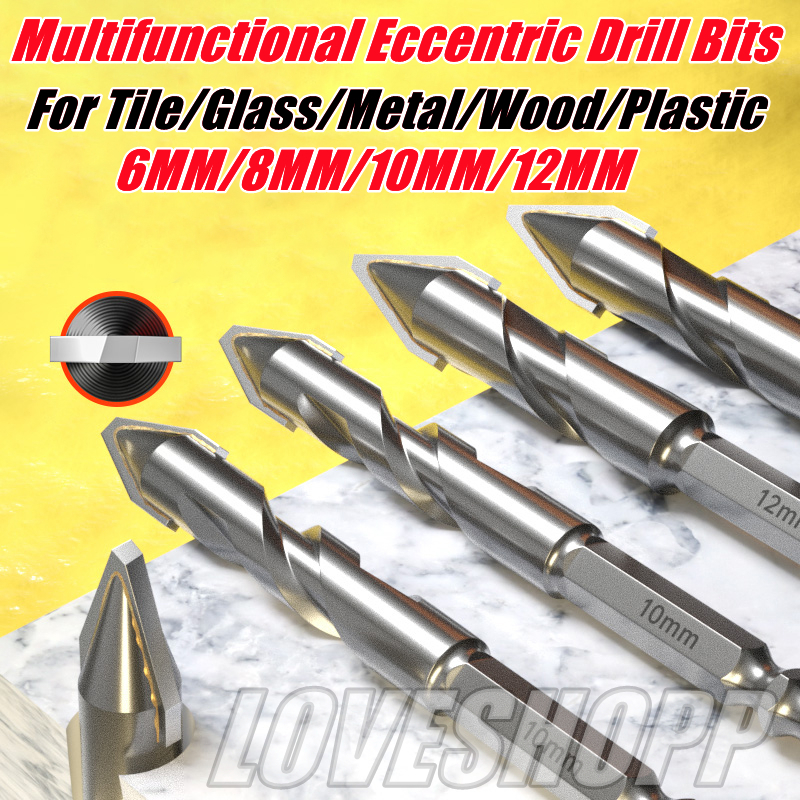 Eccentric Drill bits Precision Drilling 6/8/10/12mm Glass Tile Ceramic ...