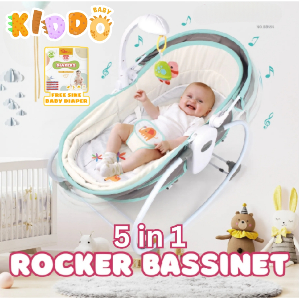 Mambo Baby In Baby Rocker Bassinet With Music And Vibration