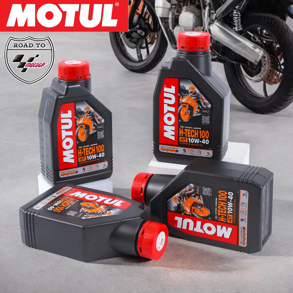 MOTUL Motor Oil H-TECH 100 10W-40 1L Fully Synthetic for 4-Stroke ...