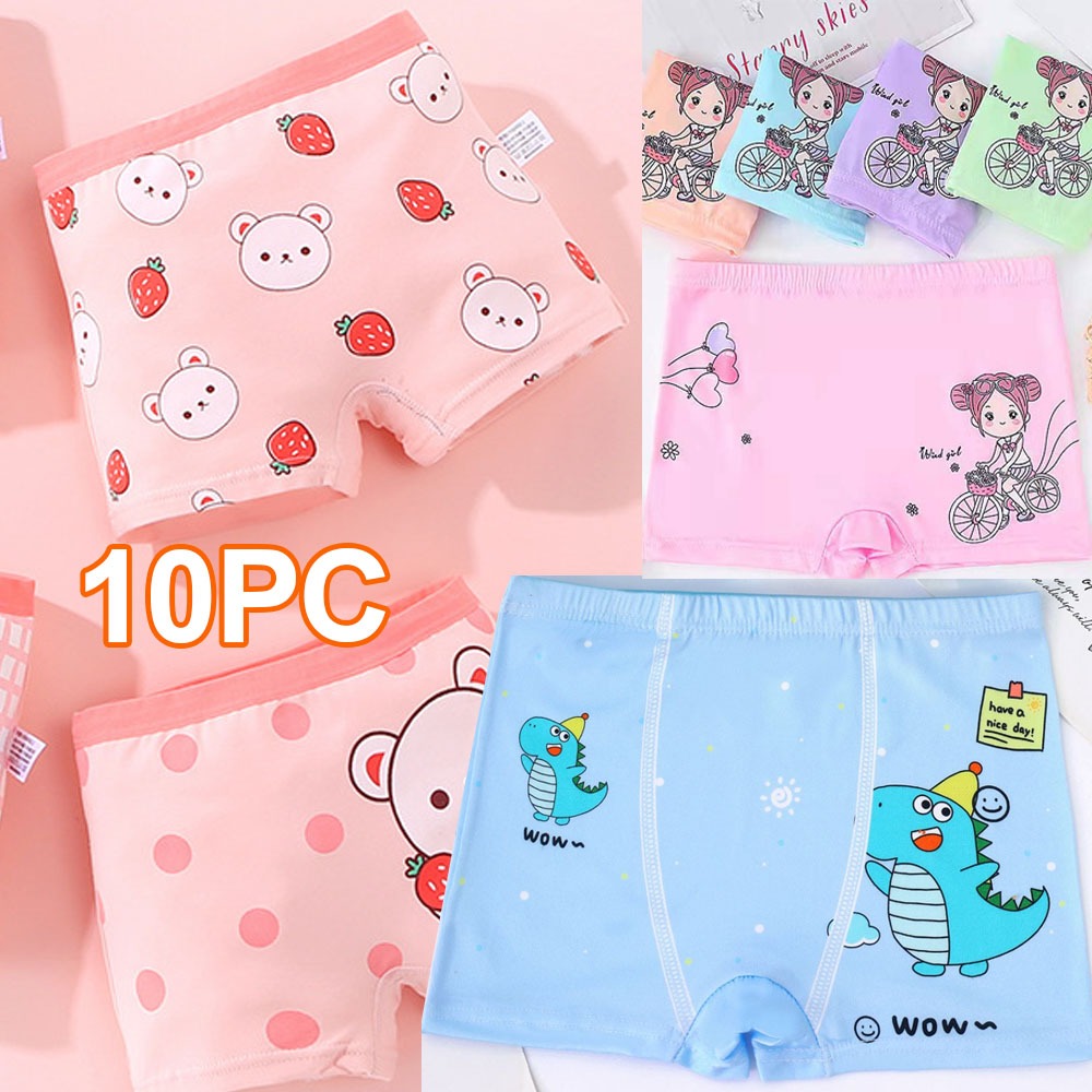 10pcs Kids Underwear For Boys and Girls Kids Boxer Panties Cartoon ...