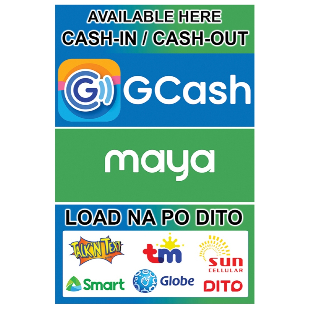 maya or paymaya tarpaulin cash in cash out size 1x1.5ft and 2x3ft ...