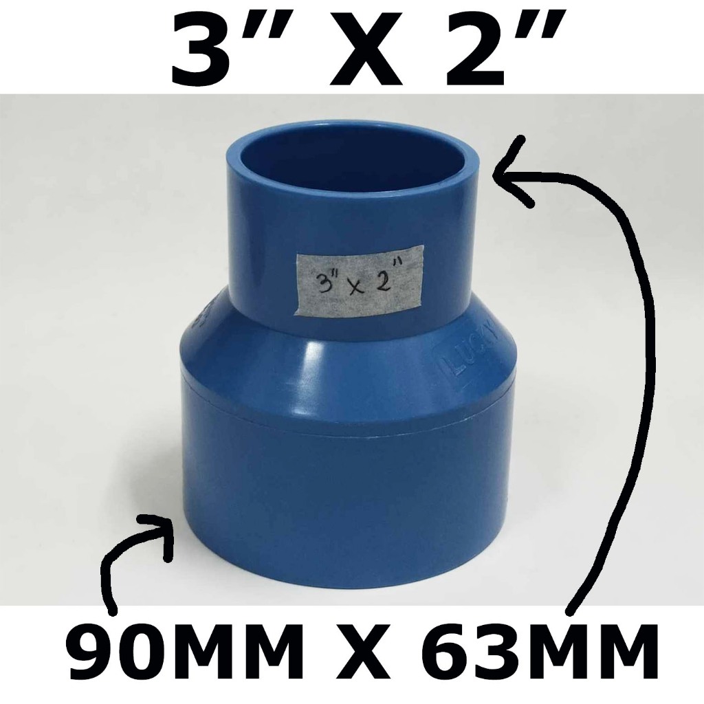 PVC BELL REDUCER 90MM X 63MM BLUE FOR CLEAN WATER ...