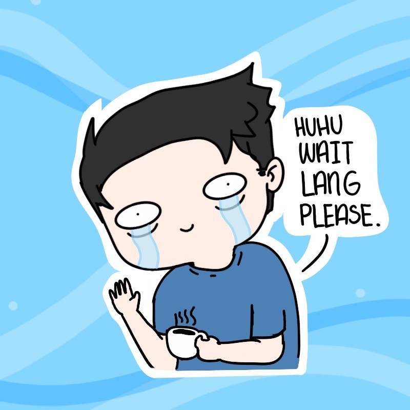 SSKAIT Boy Waterproof funny mood die cut sticker - Huhu wait lang ...