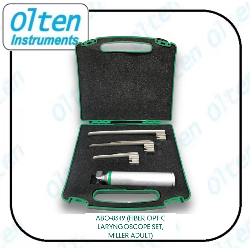 ENT DIAGNOSTIC SET FIBER OPTIC Laryngoscope Set (Miller) Adult/ Pedia ...