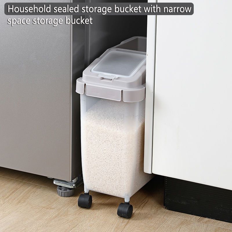 Household gap sealed storage bucket 10KG small space storage bucket pet ...