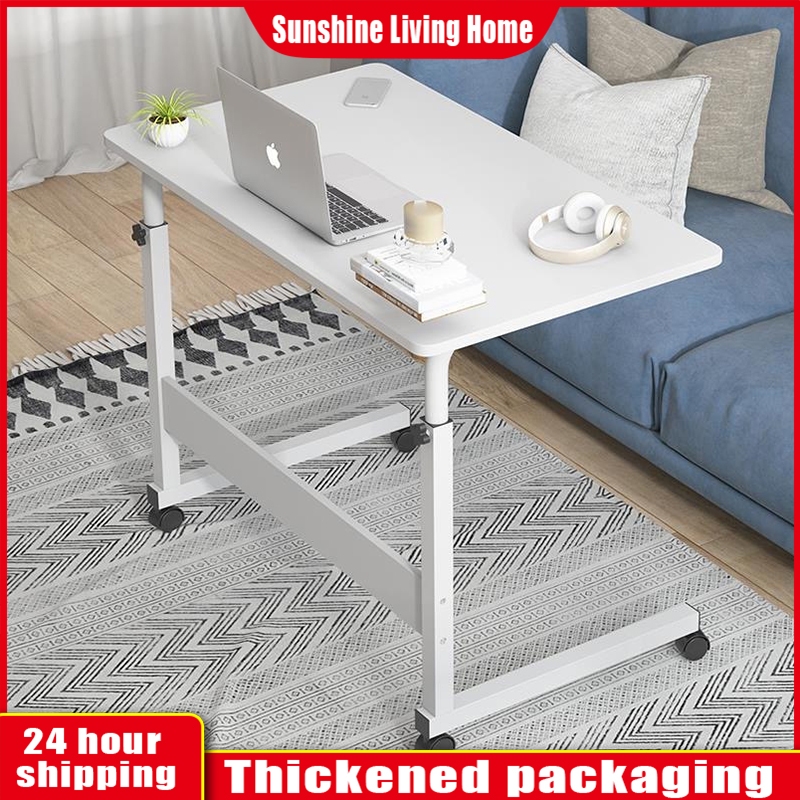 Home Justable Height Computer Table Bedside Table with Wheel Movable ...