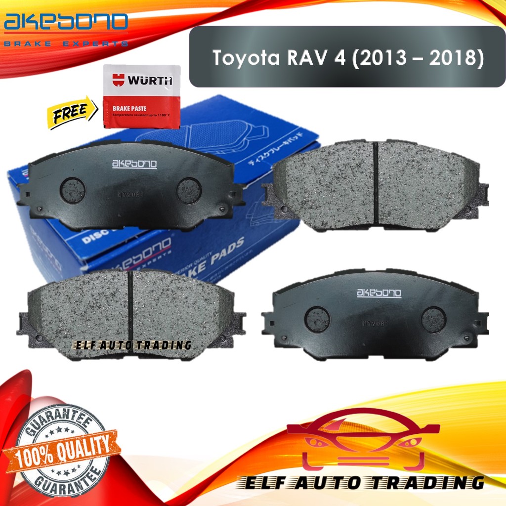 Genuine Akebono Front Brake Pads for Toyota RAV 4 (2013 - 2018 ...