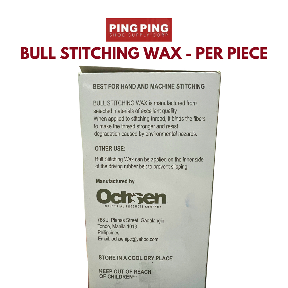 Ochsen Bull Stitching Wax or Bullwax Pagkit for Shoes, Leather crafts ...