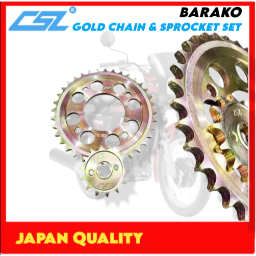 CSL Gold Chain and Sprocket Set for KAWASAKI BARAKO Motorcycle Parts ...