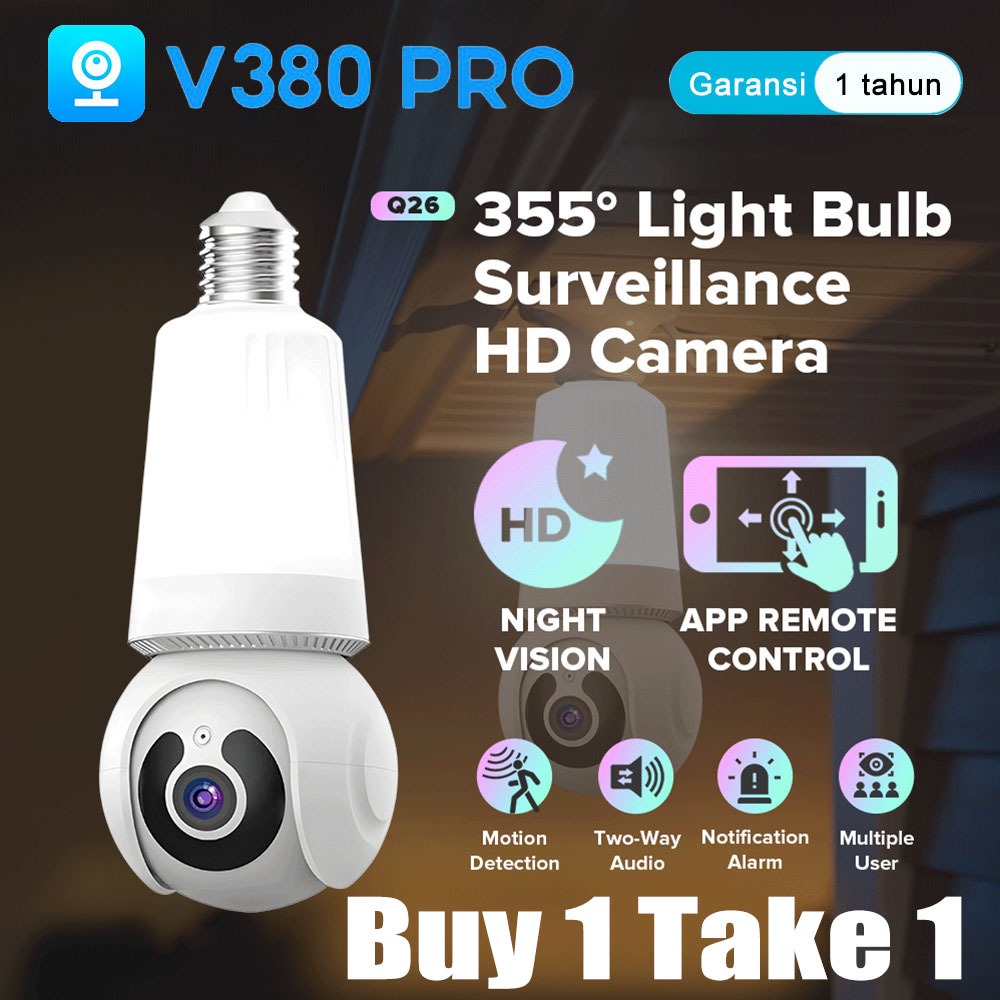 BUY 1 TAKE 1 Bulb Lighting CCTV Camera 5G 8MP+8MP NO WIFI Needed Auto ...