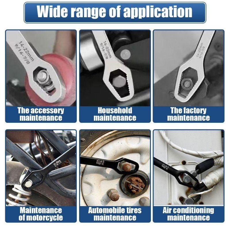 Multi Functional Adjustable Self Tightening Spanner wrench | Shopee ...