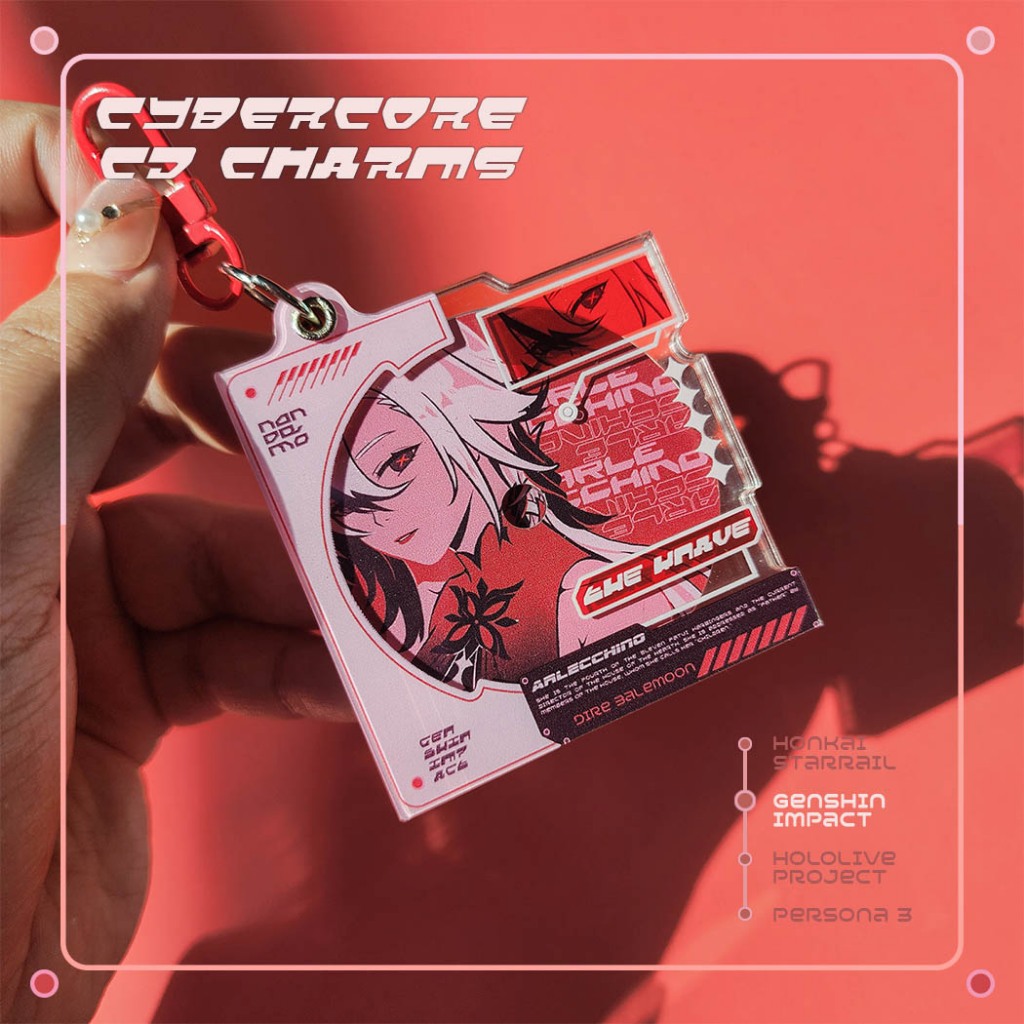 CD Charm Keychain - Genshin Impact Arlecchino Cybercore Aesthetic ...