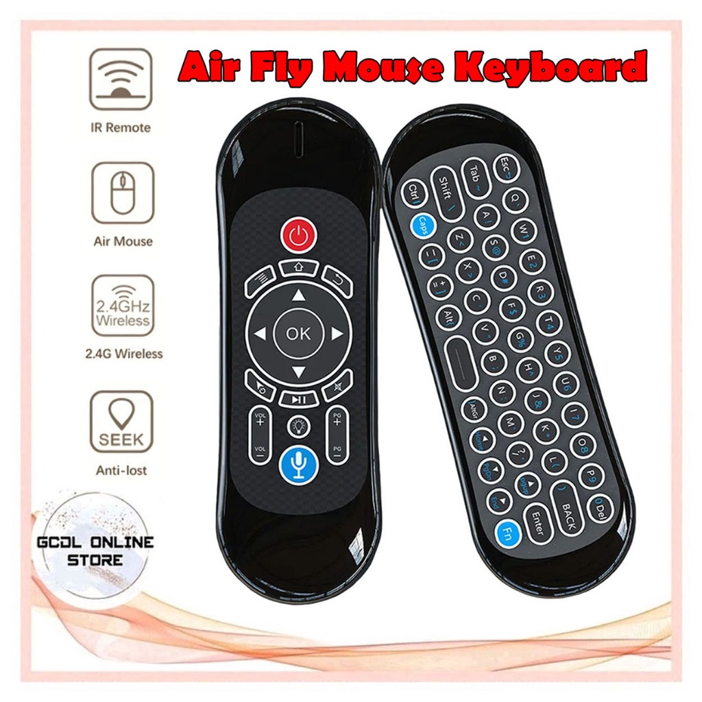 New Mini 2.4G Wireless Keyboard Fly Air Mouse 7 Colors Backlit Keyboard ...