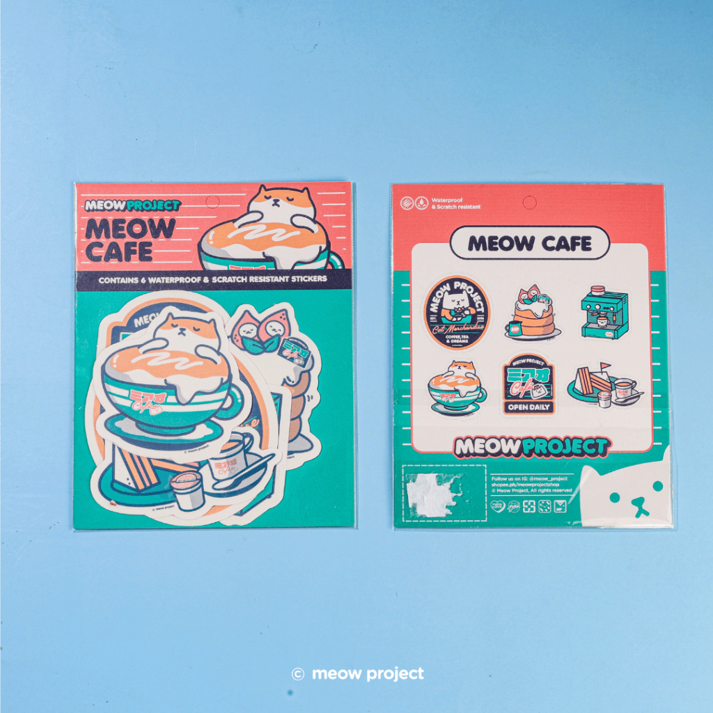 Meow Project Meow Cafe Waterproof Sticker Pack | Shopee Philippines