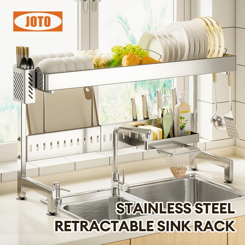 JOTO High Quality Dish Drainer Rack Stainless Dish Rack Over The Sink  Kitchen Rack Organizer