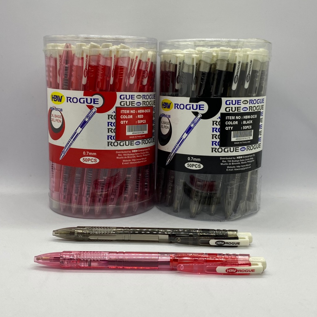 Ballpen HBW Oil Gel Pen 50 PCS Retractable HBW Rogue Ballpen | Shopee ...