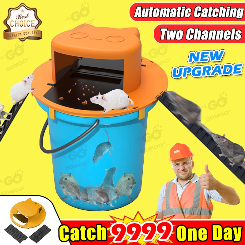 【2pcs】 Rat Trap Automatic Flip Dual Channel Reused Mouse Trap Bucket ...