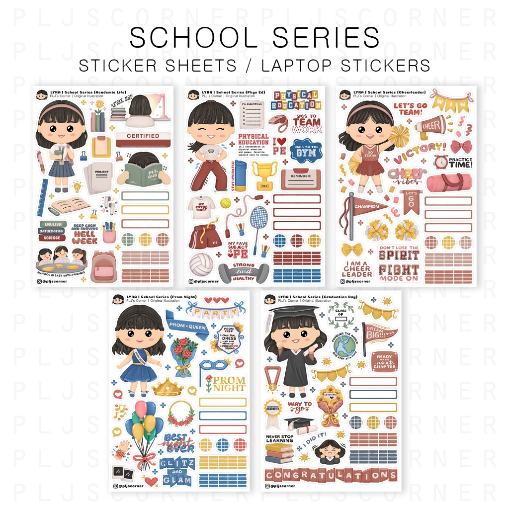School Series, Prom, Graduation Journal/Planner Sticker Sheets, Laptop ...