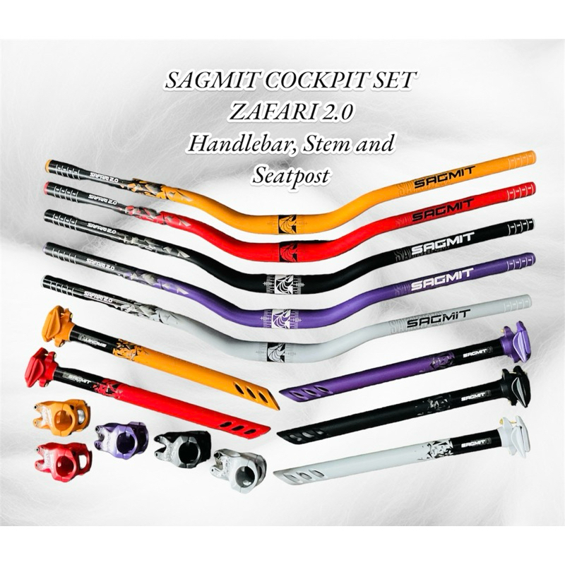 SAGMIT COCKPIT SET ZAFARI 2.0 3 in 1 Handlebar, Stem and Seatpost 27.2 ...