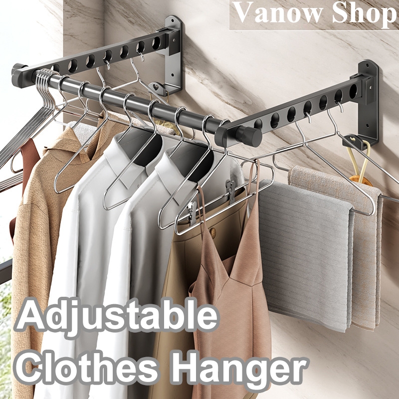 Clothes Hanging Rack Foldable Stainless Steel Drying Rack Wall Mounted ...