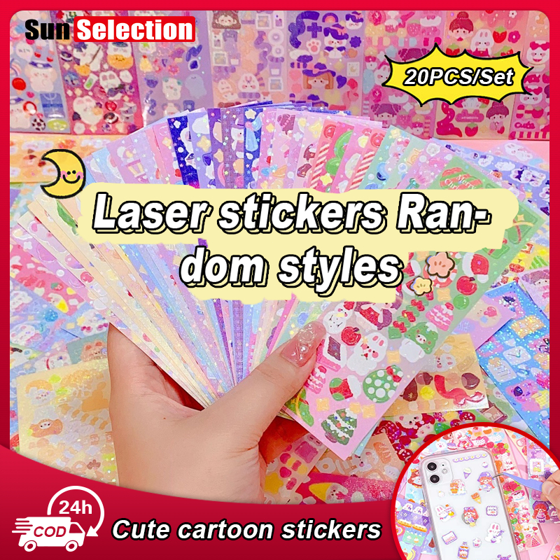 20PCS/BAG New stickers cute sticker for girls handbooks laser sticker ...