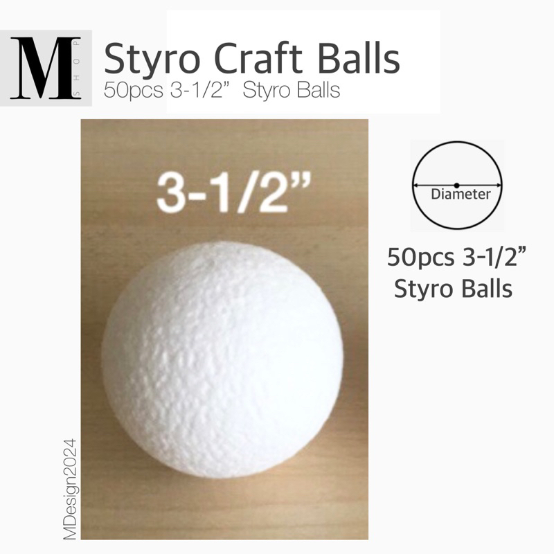 3-1/2” Styro Craft Balls, 50pcs | Shopee Philippines