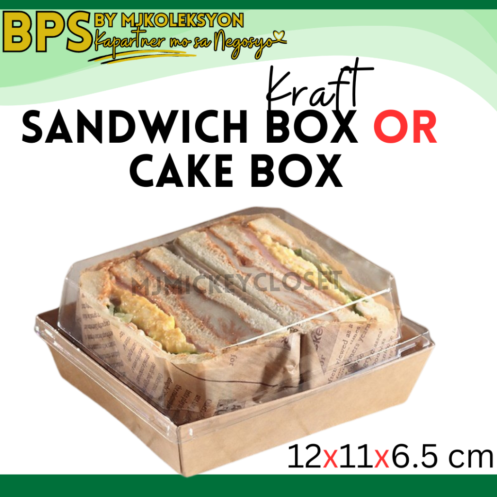 5pcs Sandwich Croffle Box w/ Lid Square and Rectangle Brown and White ...