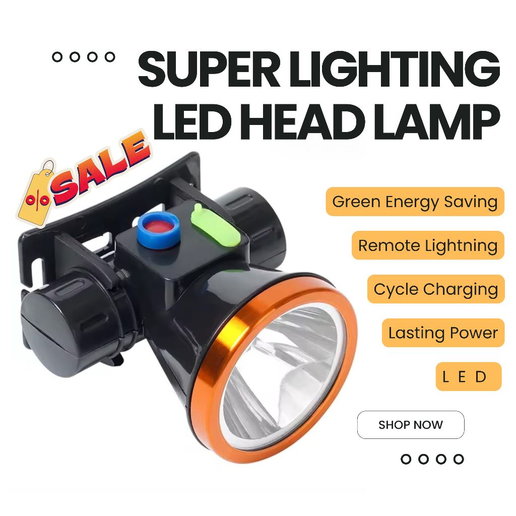 Head Flashlight Super Lightning LED Rechargeable Head Lamp Waterproof ...