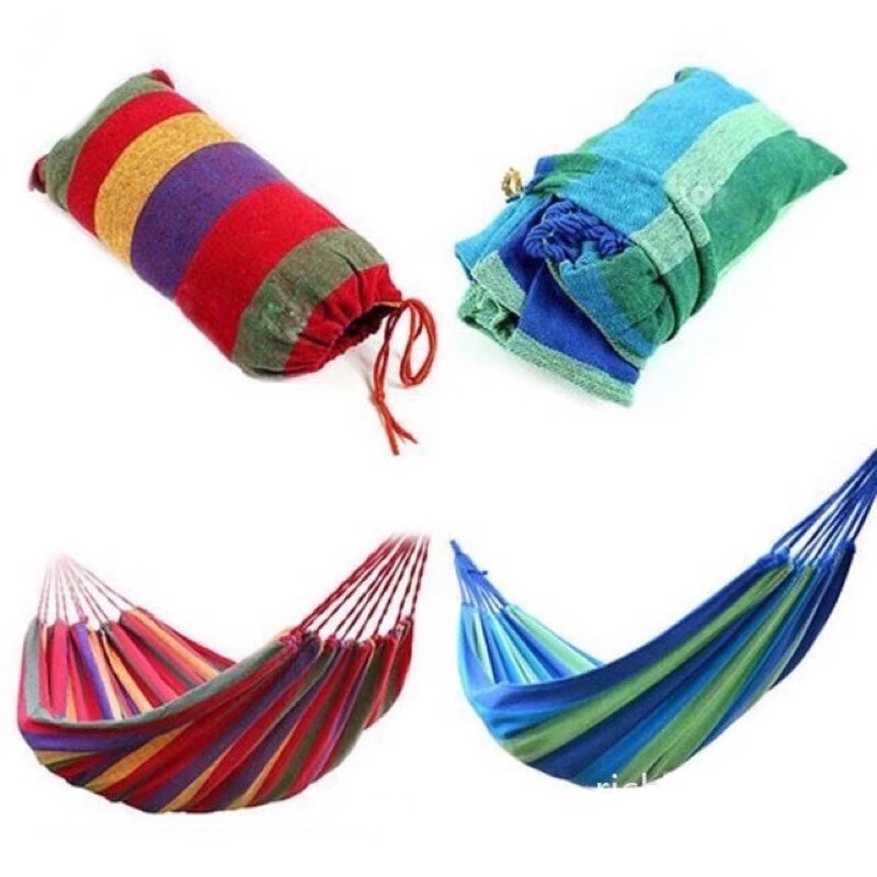100% Original Meet Portable Duyan Cotton Rope Outdoor Hammock Canvas ...