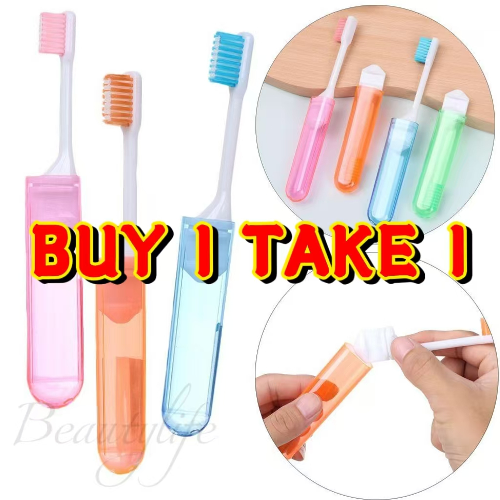 【BUY 1 TAKE 1】Folding Toothbrush Portable Mini Soft Toothbrush Hygiene ...