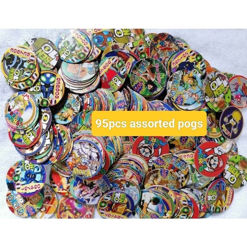 assorted pogs 95pcs girls and boys character mix / lootbag filler ...