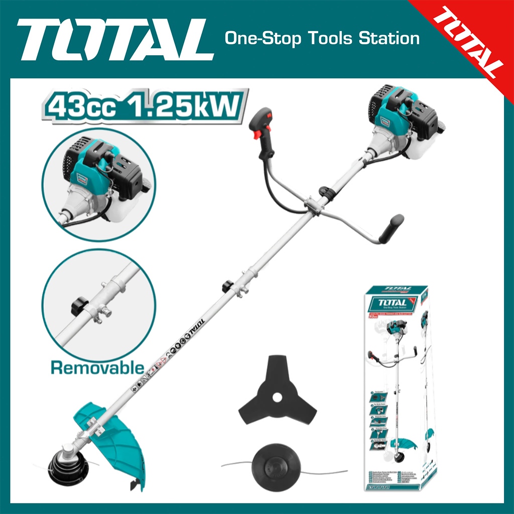 TOTAL TP5434421 Gasoline Grass Trimmer and Bush Cutter Easy to trim ...