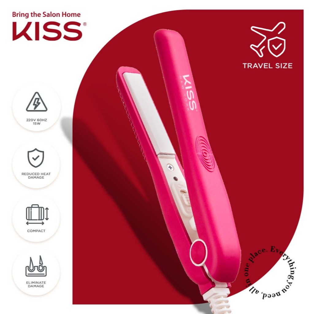 Kiss InstaMagic Mini Flat Iron Hot Pink Shopee Philippines