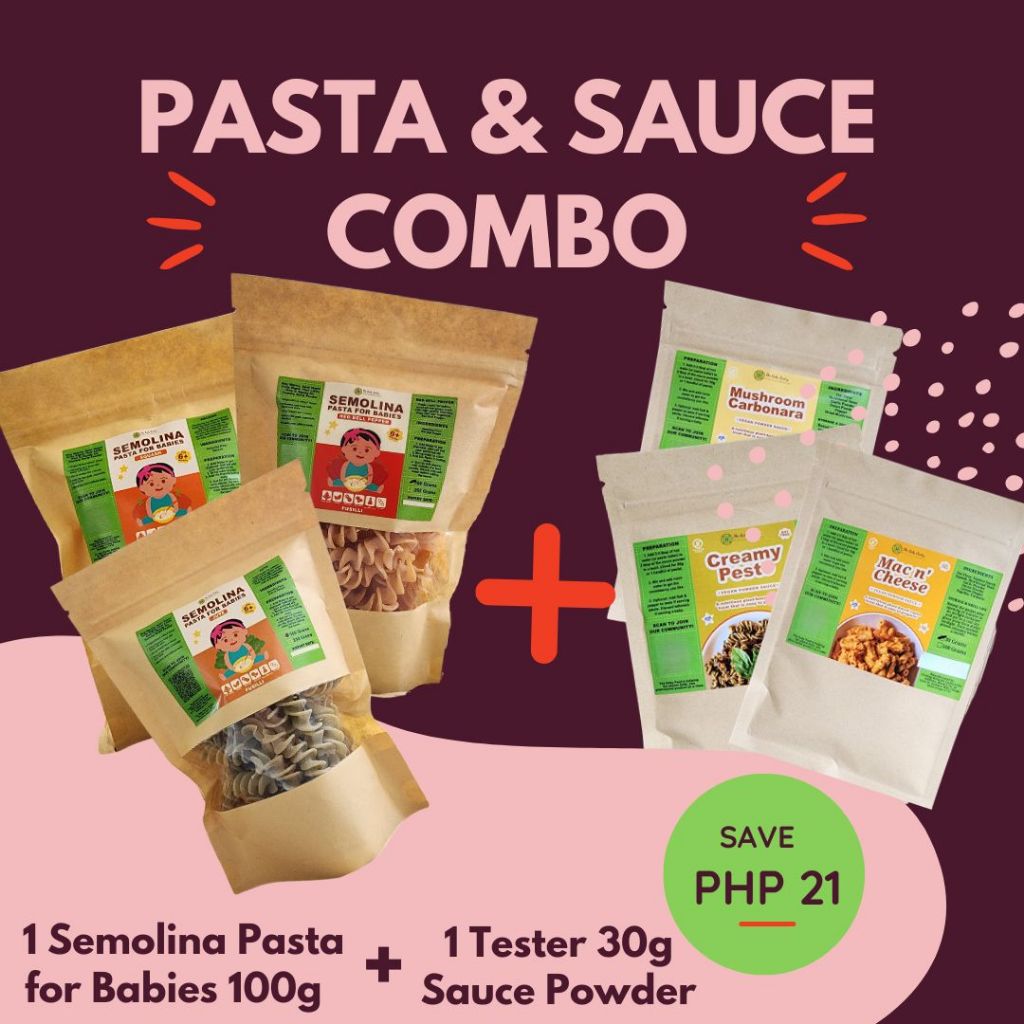 Semolina Pasta(for Babies) & Sauce Combo SoyFree, DairyFree, Plant