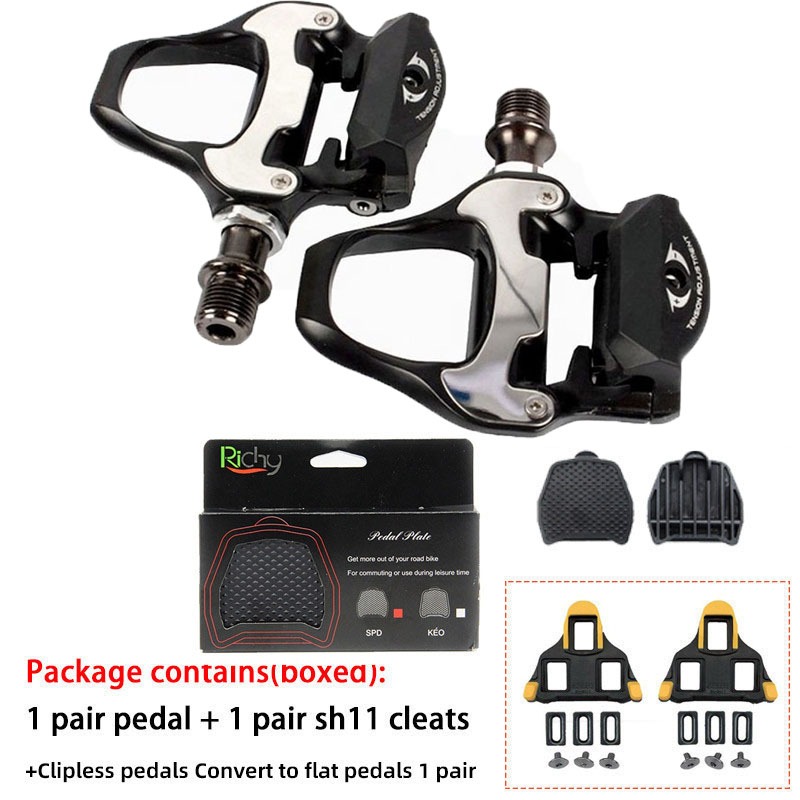 SHIMANO PD R540 Road Bike Riding Self locking Pedal Lock w Yellow SH11 Cleats For Bicycle Cycling