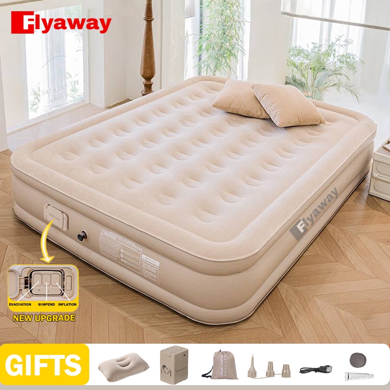 Air Bed Double or Single Inflatable Bed Queen or King Family Size For Camping With Pum Shopee Philippines