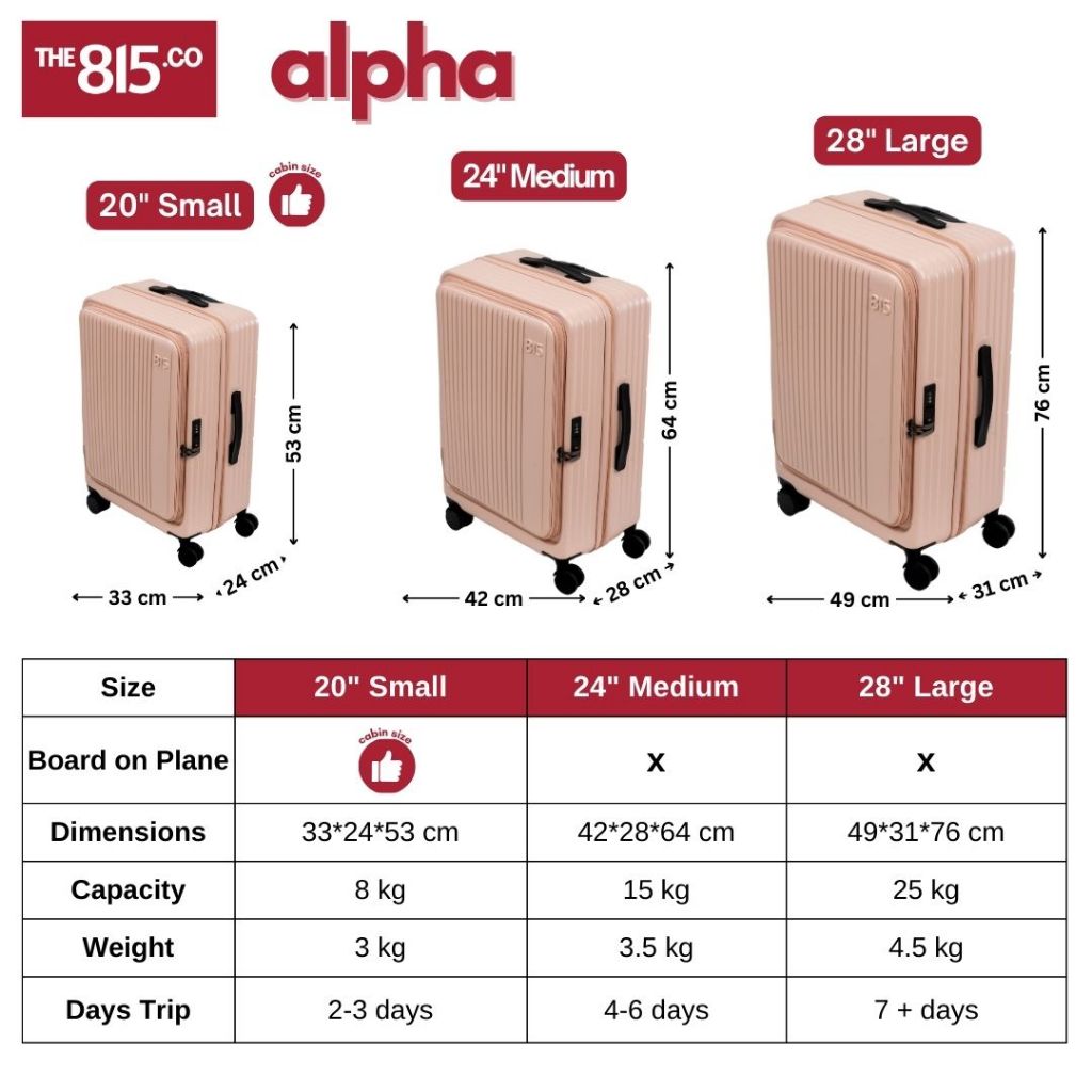 The 815 Co. Alpha Hard Case Luggage Malita PC Shopee Philippines