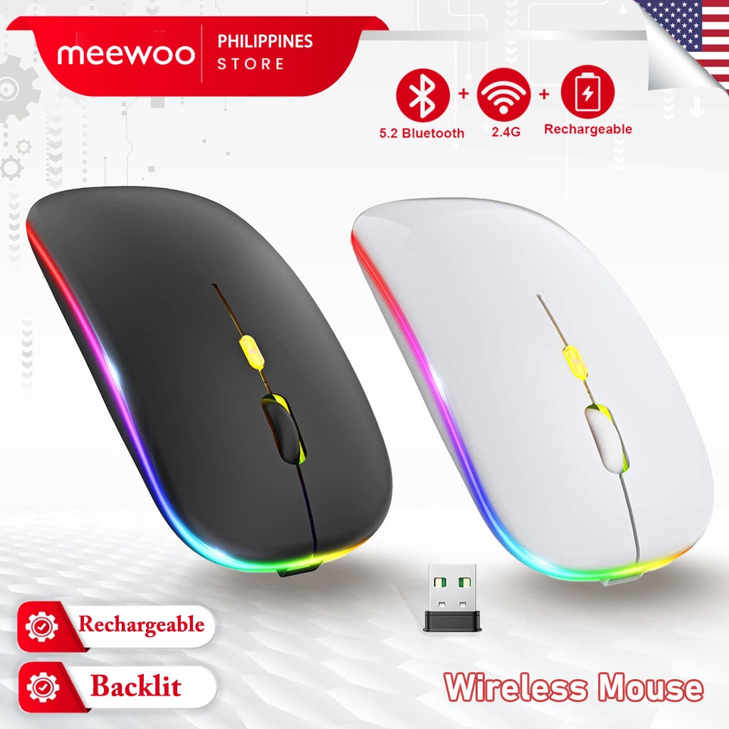 Meewoo Mouse Wireless Bluetooth Mouse Rechargeable Silent for laptop ...