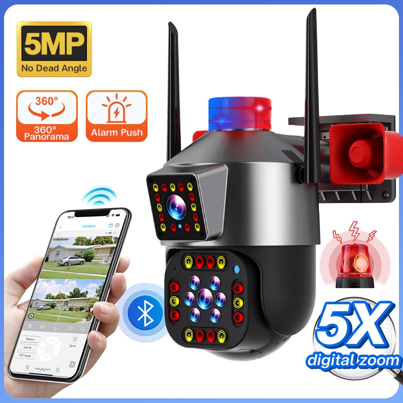 CCTV Camera Dual Len HD 1080P Night Vision Auto Tracking WiFi Wireless