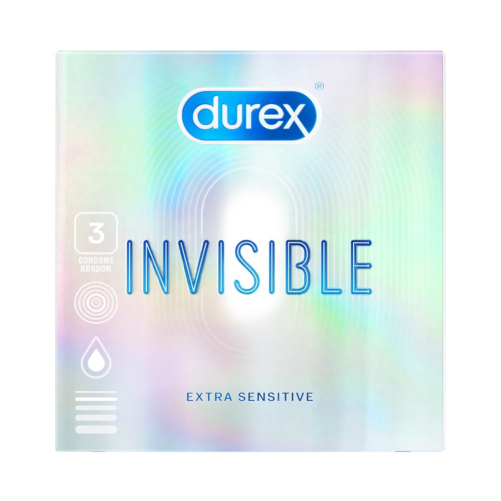 Durex Invisible Extra Thin Extra Sensitive Lubricated Condoms 10s (Set ...