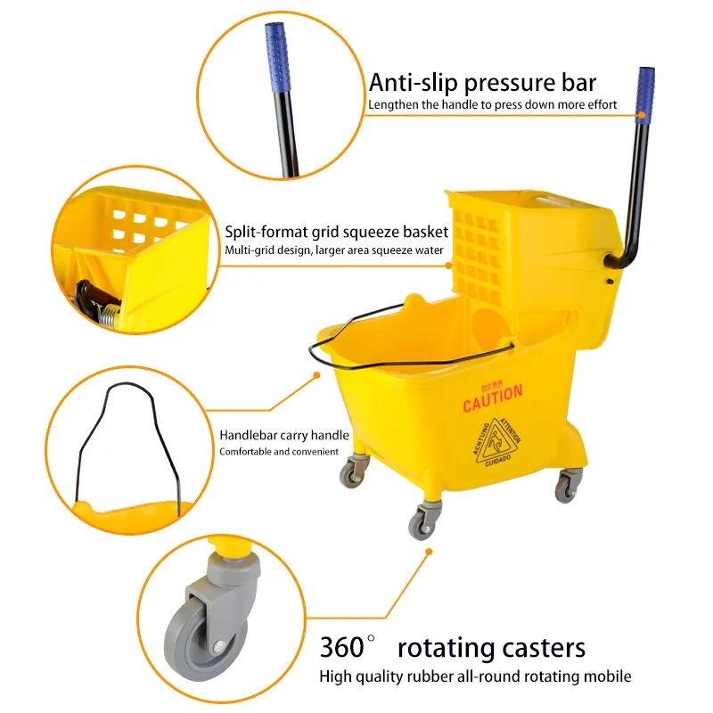 25L/36L Heavy duty Mop Bucket Squeezer high capacity detachable for ...